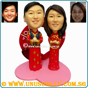 Custom 3D Traditional Chinese Wedding Couple Figurines